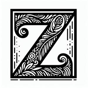 Frottage creation: letter Z (version 2)