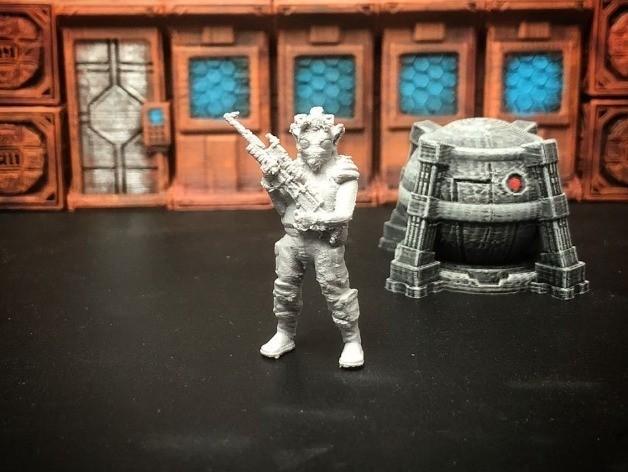 Rodian Rebel Trooper (FDM optimized, 28mm/Heroic scale)