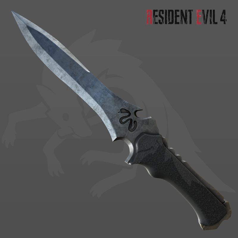 Leon Kennedy and Jack Krauser Fighting Knife from Residual Evil 4 remake for cosplay