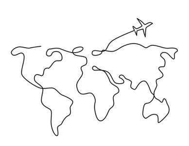 World travelling One Line Art