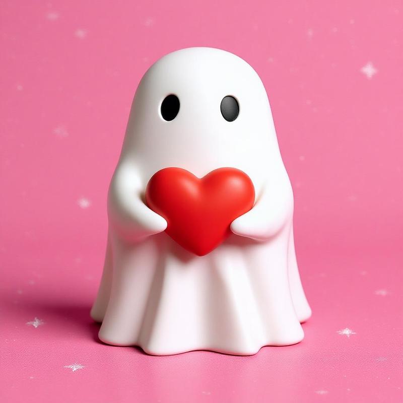 Ghost Heart love Figurine - Halloween Decor, Halloween Gift