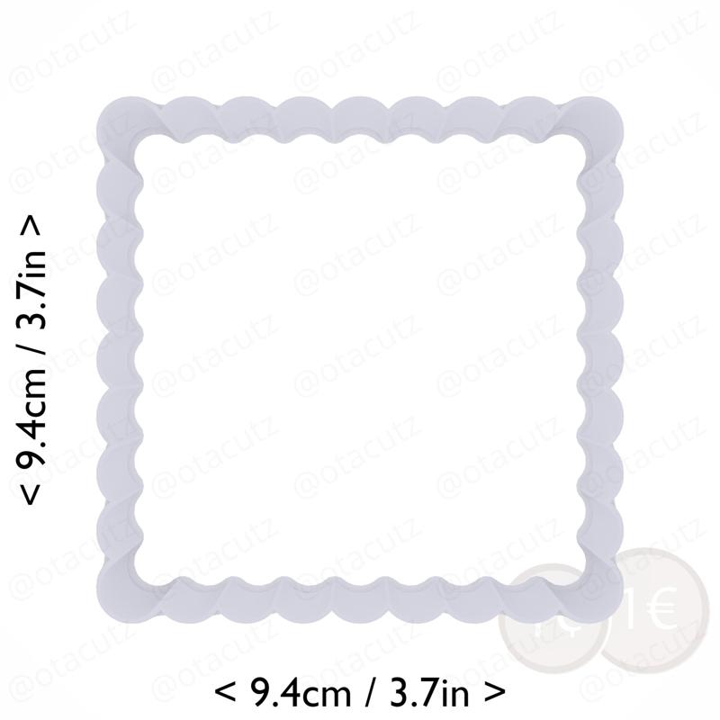 Square Scalloped Cookie Cutter 85mm