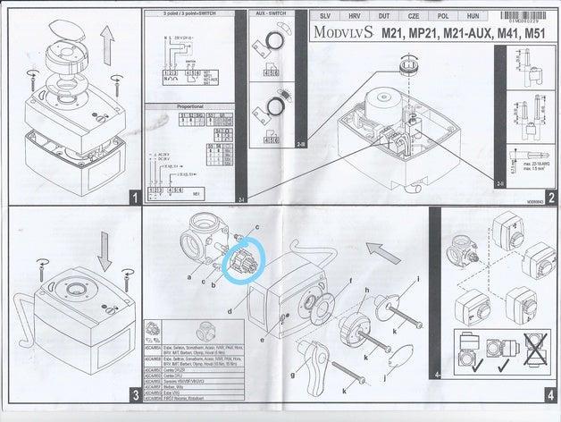 Part for 3 way vanne