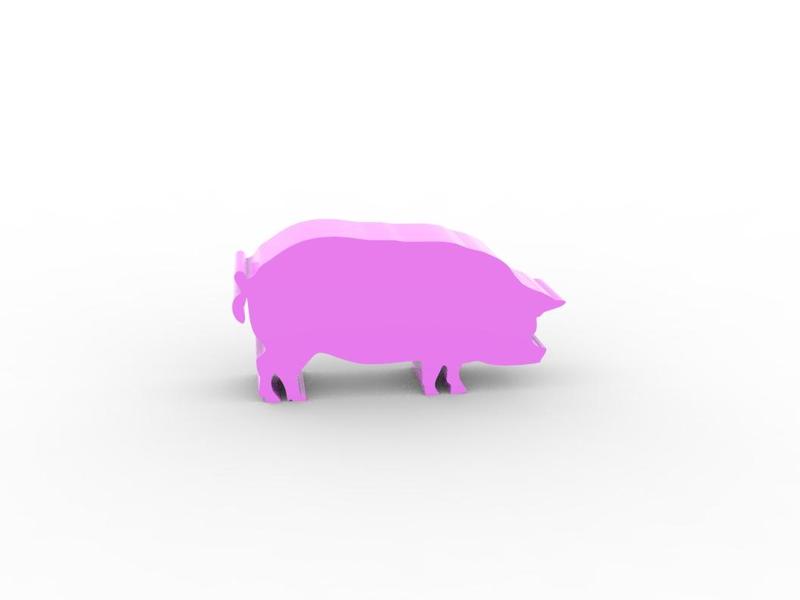 Pig meeple game token for Board games