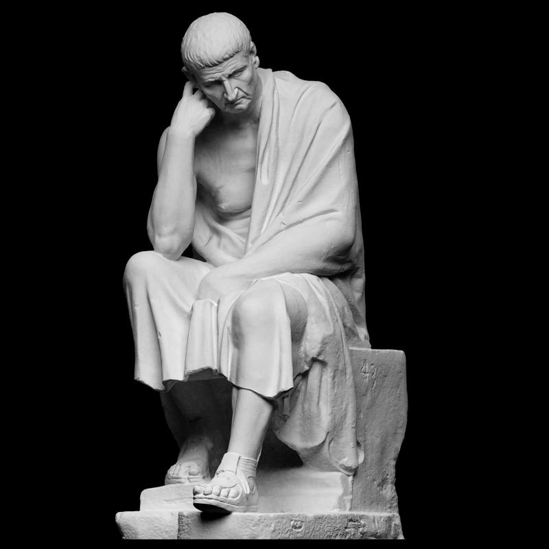 Statue of a seated philosopher