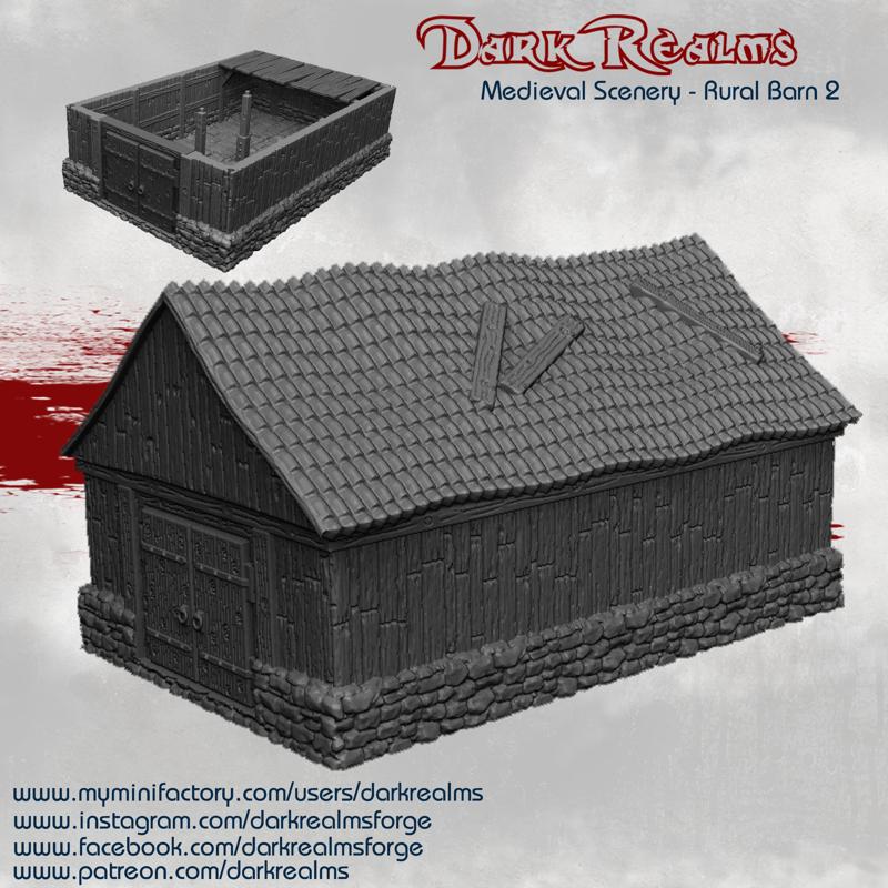 Dark Realms Medieval Scenery - Rural Barn 2