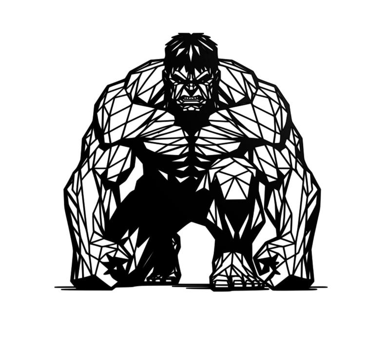 Hulk - low poly wall art