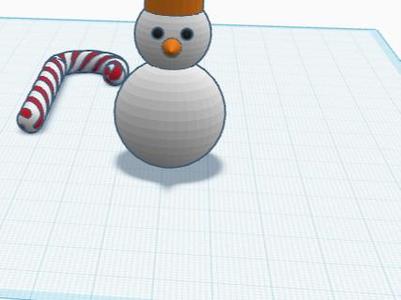 snowman with candy cane
