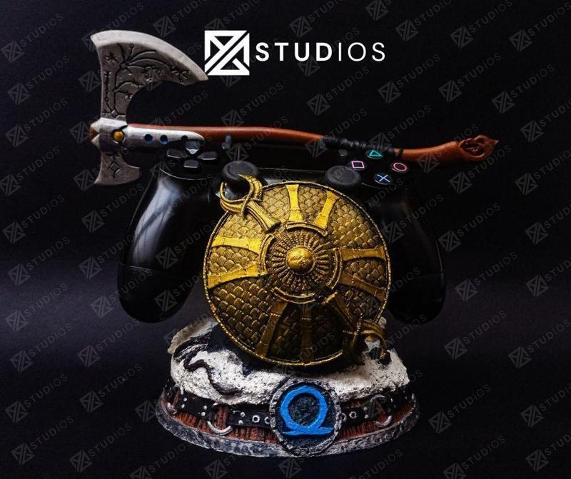 PS4 & PS5 GOD OF WAR RAGNAROK PS4 & PS5 CONTROLLER BRACKET - Axe & Shield