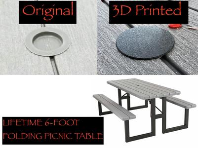 Umbrella Hole Cover for Lifetime Picnic Table