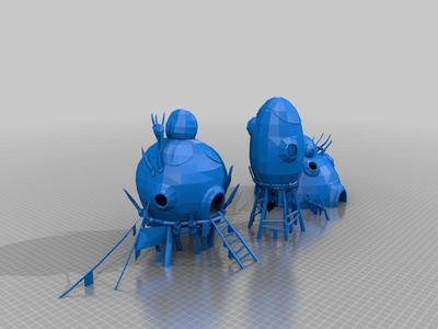 primitive houses - low poly