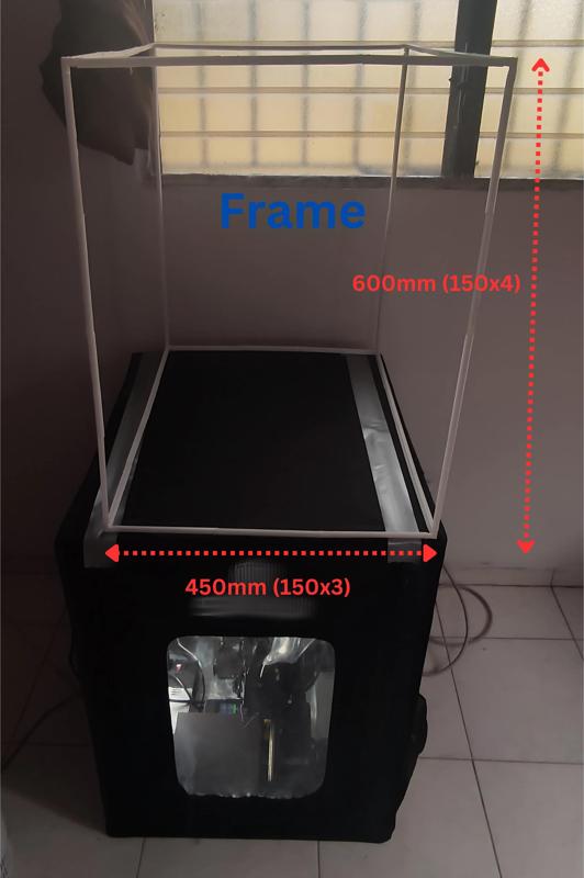 Adjustable 3D Printer Enclosure Frame With Door