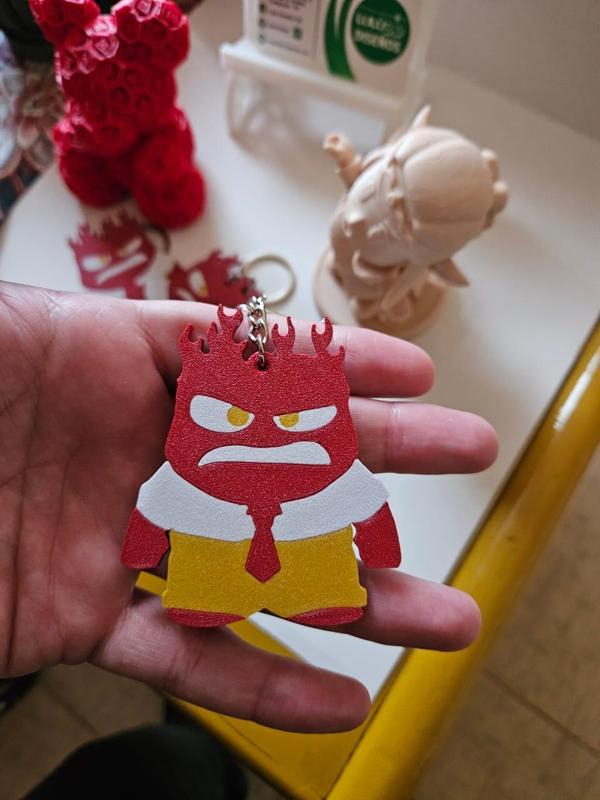 Inside out Anger Keychain