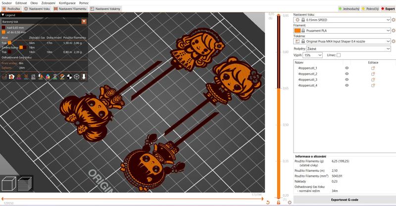 cake toppers: Four dolls 1 (two colours)