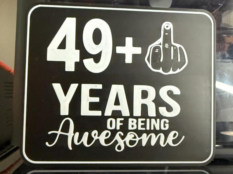 49 PLUS 1 SIGN FOR DOOR/FRIDGE/WALL