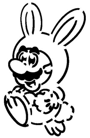 Easter Mario stencil