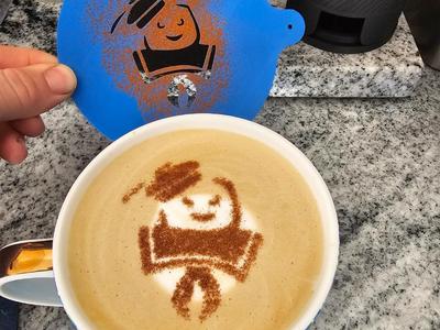 Perfect Stay Puft Marshmallow Man Latte Art