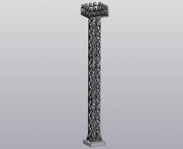 Soviet 21-meter metal floodlight mast (project 469/2) in H0 (1/87) scale