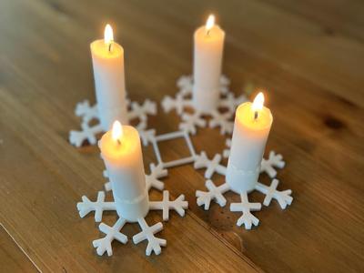 candle holder - snow flakes (2 versions)