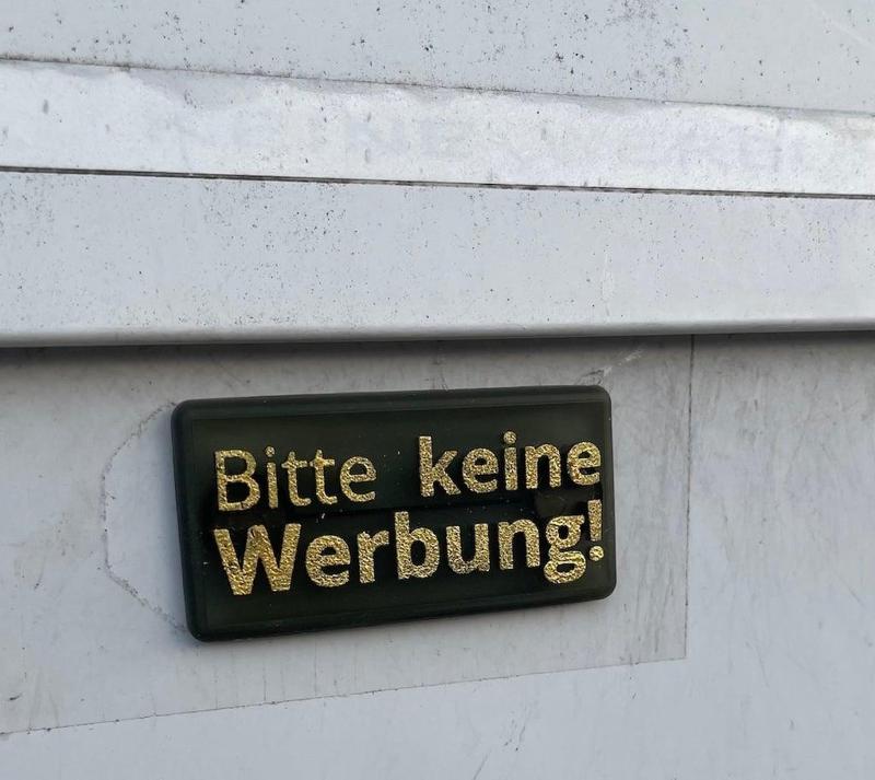 Keine Werbung (1x Werbung) Schilder