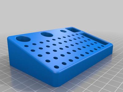 Electric screwdriver, bits and grinding pen organizer