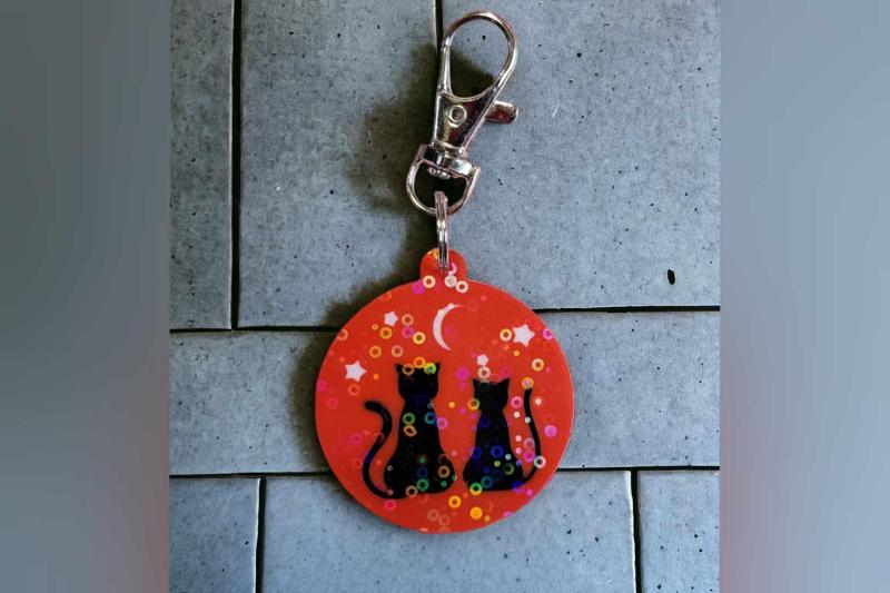 Cats Chilling in the stars keychain