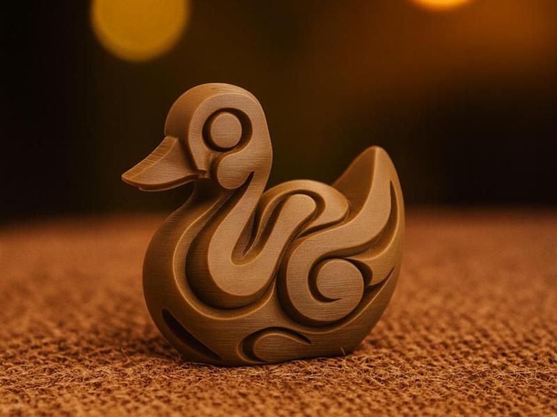 Abstract Duck with Curved Lines