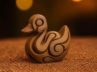 Abstract Duck with Curved Lines