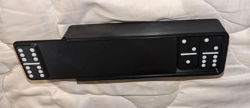 Domino game set, box and lid   