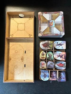 Remix: Gloomhaven Insert-Modifying Insert for TowerRex Organizer to Include Jaws of the Lion and Forgotten Circles Standees
