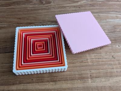 Clay cutter squares 1 to 10 cm with storage box