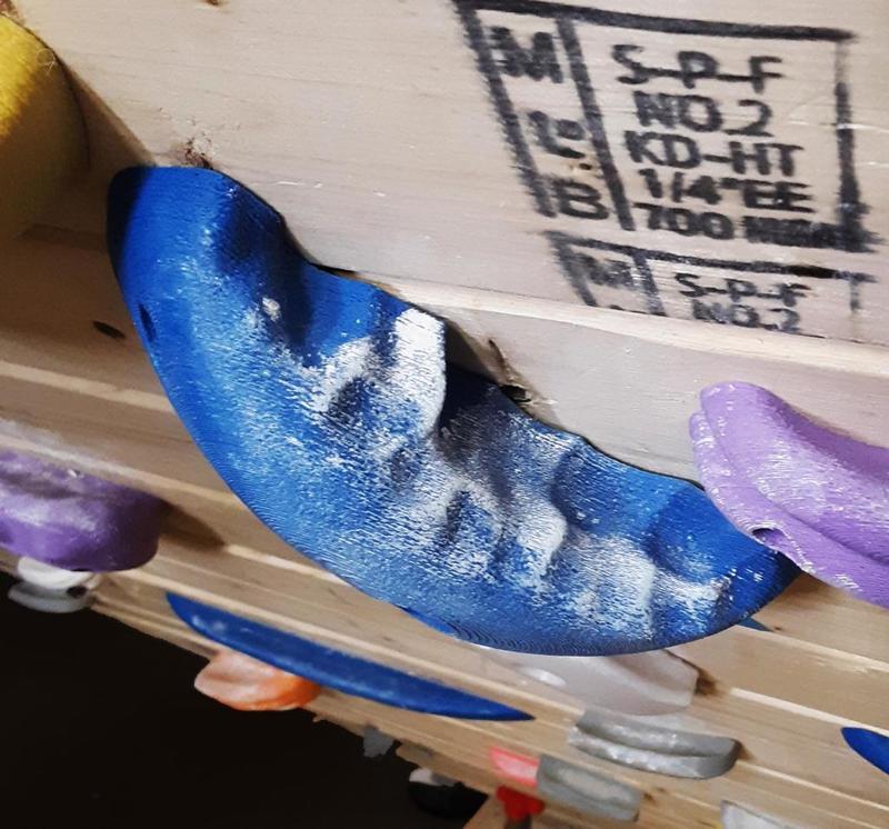 Blue Forged Jug Pinch Climbing Hold