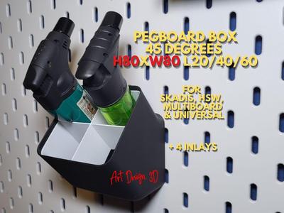 45 degrees Pegboard Box H80xW80 L20-60