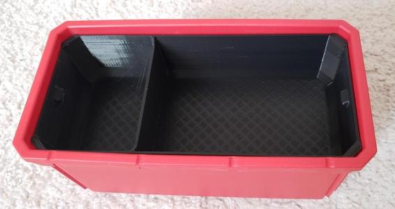 packout large rectangle top bin 30-70 divider