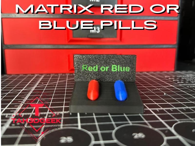 The Matrix Red or Blue Pills and stand 