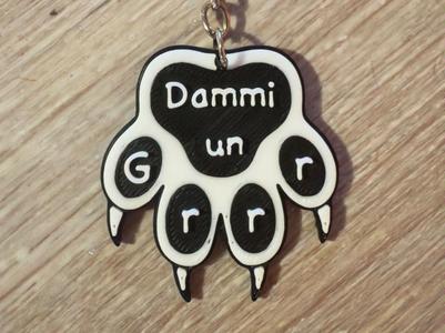 Dammi un Grrr Keychain 