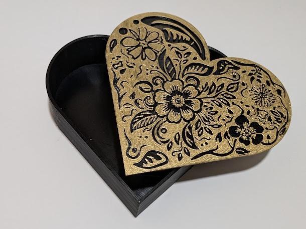Heart Shaped Gift Box with floral ornaments