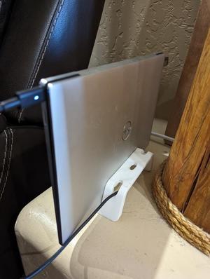 Vertical Laptop Stand with holes for powercord