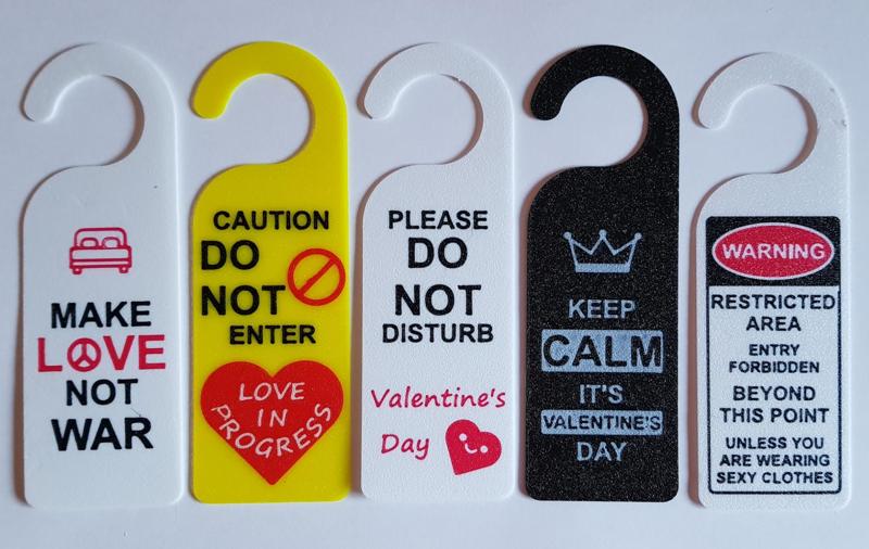 Valentine's day hotel door sign