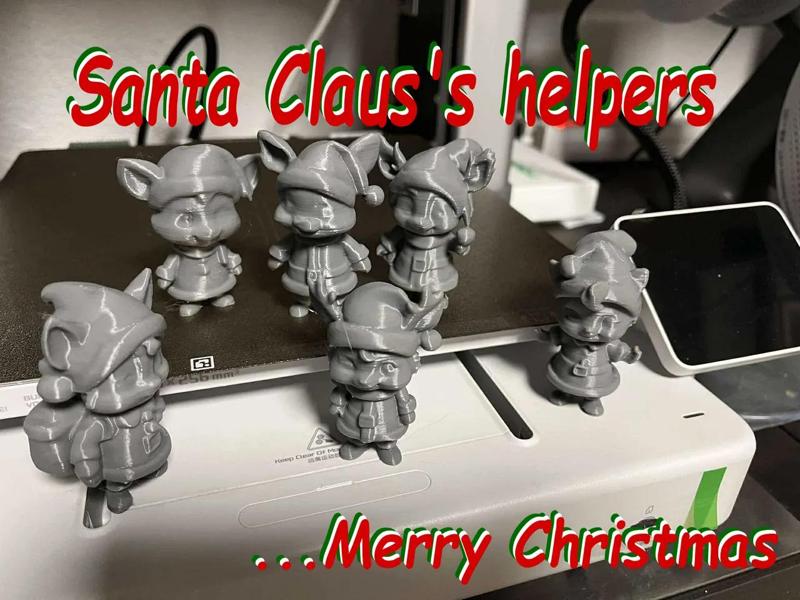 Santa Claus's helpers for Christmas   