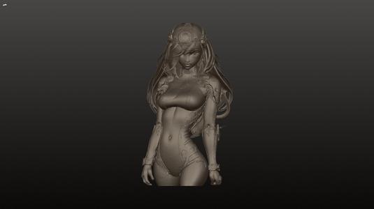 Cyberpunk Chick Bust