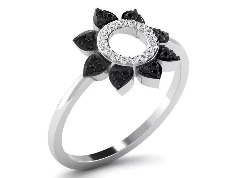 Light Weight White Gold Diamond Ring  -DR-6323