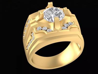 Mens Luxury Signet Ring 3D Model 2417