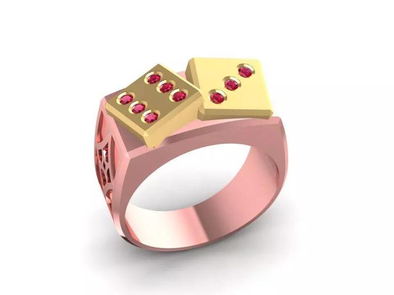 Modern Two Tone Geometric Diamond Ring for Men  2021