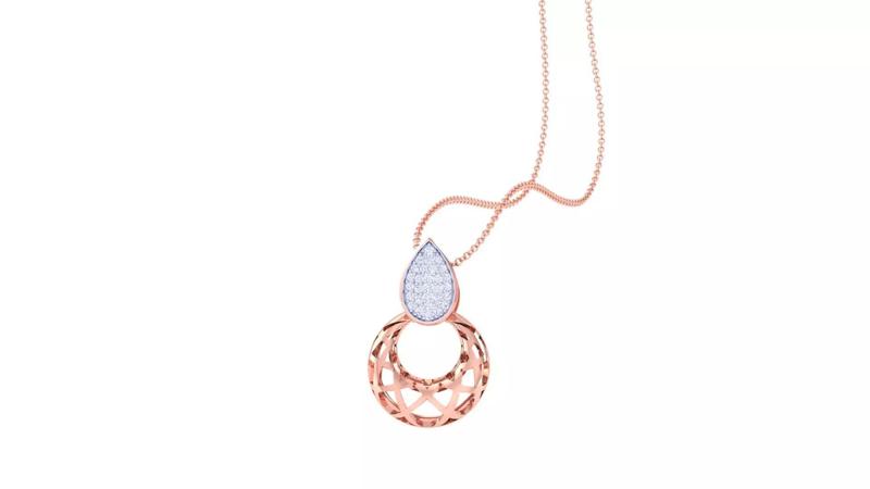 Wire Mesh Light Weight Diamond Necklace renders 3dm stl details