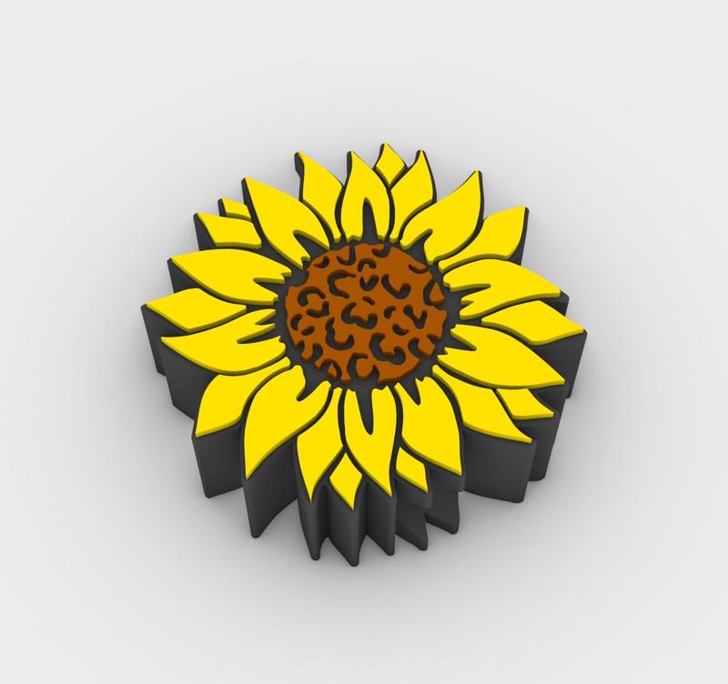 Straw Topper leopard sunflower Fits Standard & Stanley Straws | STL, 3MF pre-painted