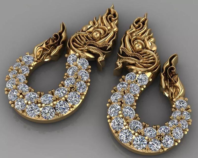 Khmer Dragon Earring