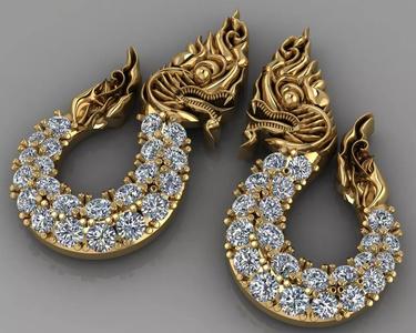 Khmer Dragon Earring