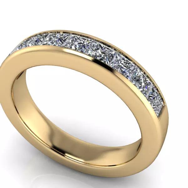 Princess cut Mens wedding band size 8 and half USA wedding band