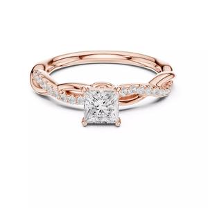 Princess Cut Diamond Twisted Shank Wedding Ring 3DM STL Video
